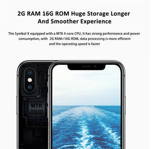 19:9 Notch Screen  X 3G Unlock 5.7 Inch Smartphone Android 8.1 Oreo Quad Core 2GB+16GB Face ID Mobile Phone 13.0MP - virtualelectronicsstore.com