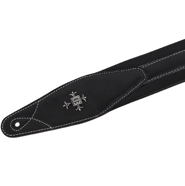 Cb Logo Leather Padded Black Guitar Strap for Electric Acoustic Guitar Bass New