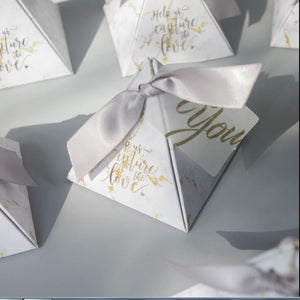 Youranwish 100pcstriangular Pyramid Gift Box Wedding Favors and Gifts Candy Box - virtualelectronicsstore.com