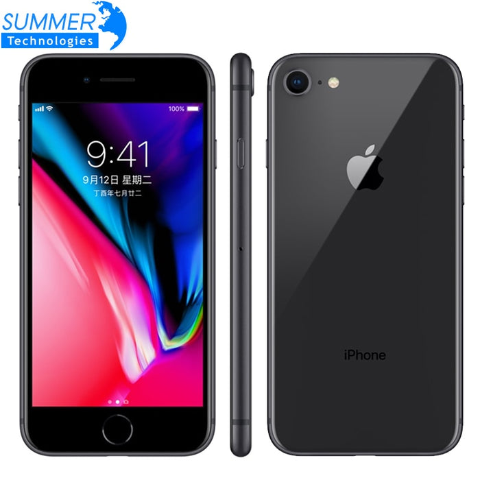 Original Unlocked Apple iPhone 8 LTE Mobile Phone  4.7" 12.0MP Hexa Core 2GB RAM  iOS  Fingerprint