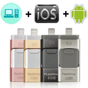 USB Flash Drive For iPhone X/8/7/7 Plus/6/6s/5/SE/ipad OTG Pen Drive HD Memory Stick 8GB 16GB 32GB 64GB 128GB Pendrive usb 3.0 - virtualelectronicsstore.com
