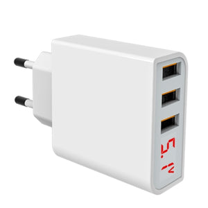Smart 3.4A 3 Port USB Charger LED Display - virtualelectronicsstore.com