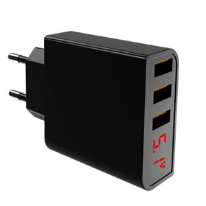 Smart 3.4A 3 Port USB Charger LED Display - virtualelectronicsstore.com
