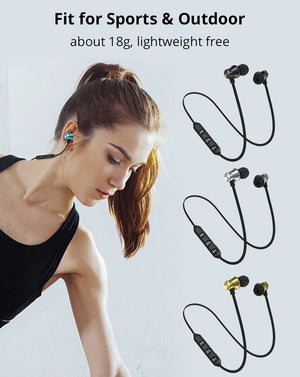 Earphone Wireless Bluetooth Headset Magnetic Earbuds Waterproof Sport With Mic For iPhone Sony Xiaomi Meizu Gaming Headset - virtualelectronicsstore.com