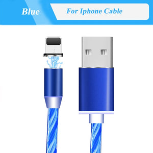 LED Lighting Magnetic Charging Micro USB Cable Fast Charging USB Type c Cable For Iphone 7 8 6 6s Plus X XR XS Max Charger Cable - virtualelectronicsstore.com