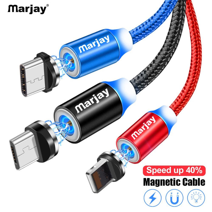 Marjay Magnetic USB Cable Micro USB Type C For iPhone Cable 1M 2M Fast Charging USB-C Type-C Magnet Charger Phone Cables Kabel