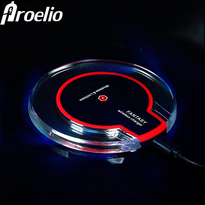 Wireless Charger Ultra Thin Led Qi Wireless Charging Pad For iphone XS X 8 Plus Samsung Huawei Mate 20 Pro Charger