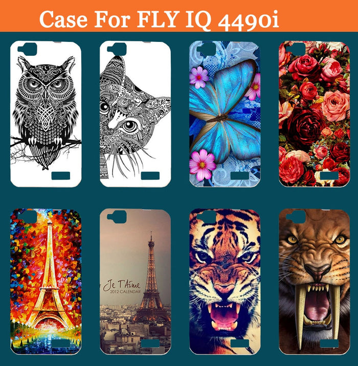 Phone Back Case  SOFT TPU back Cover Nano Butterfly Eiffel Tower Lion Painted Case Free Shipping