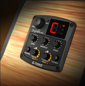 Cherub GT 6 Acoustic Guitar Preamp Piezo Pickup 3 Band EQ Equalizer LCD Tuner - virtualelectronicsstore.com